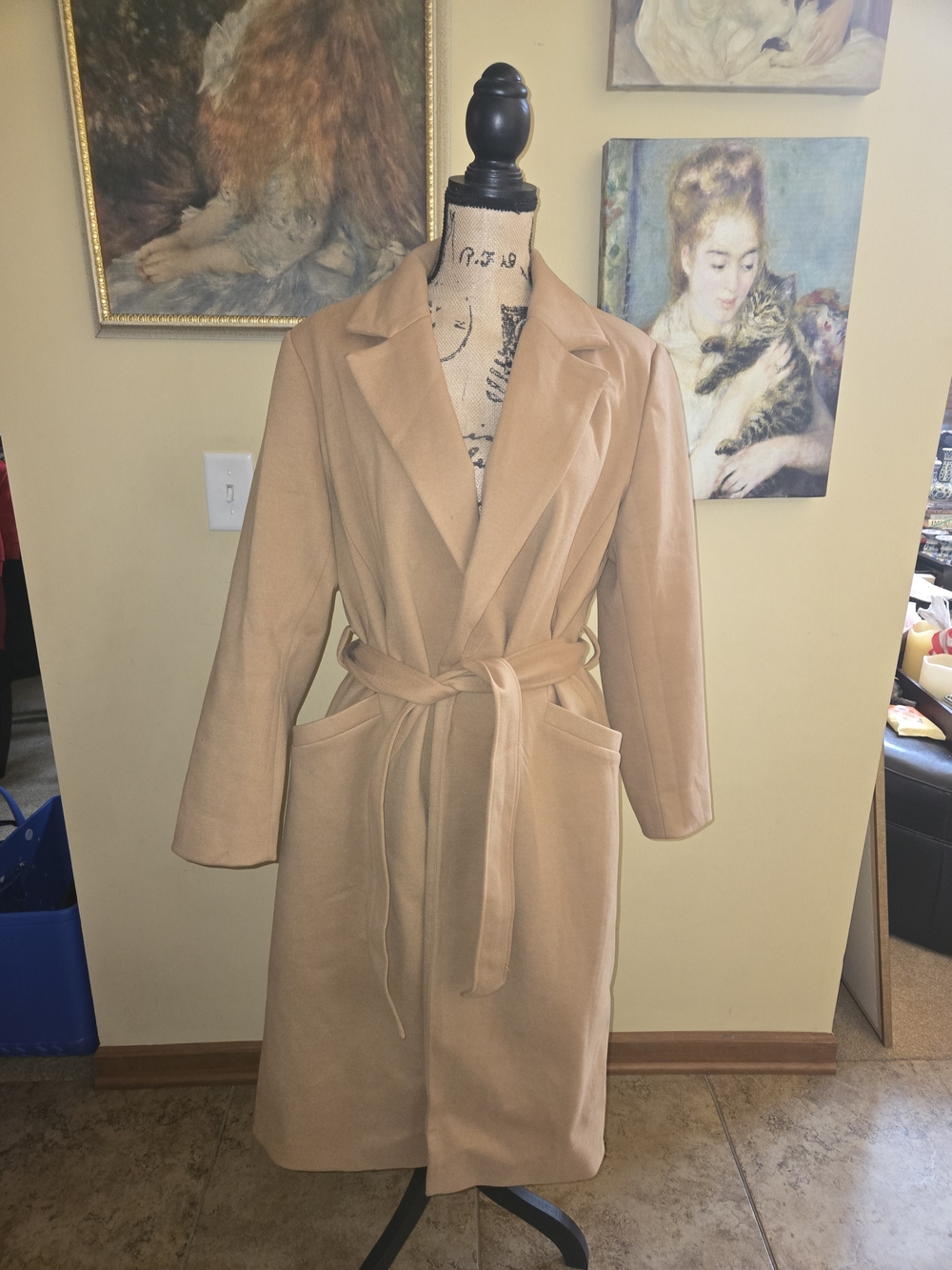 Women's Belted Trench Coat in Camel